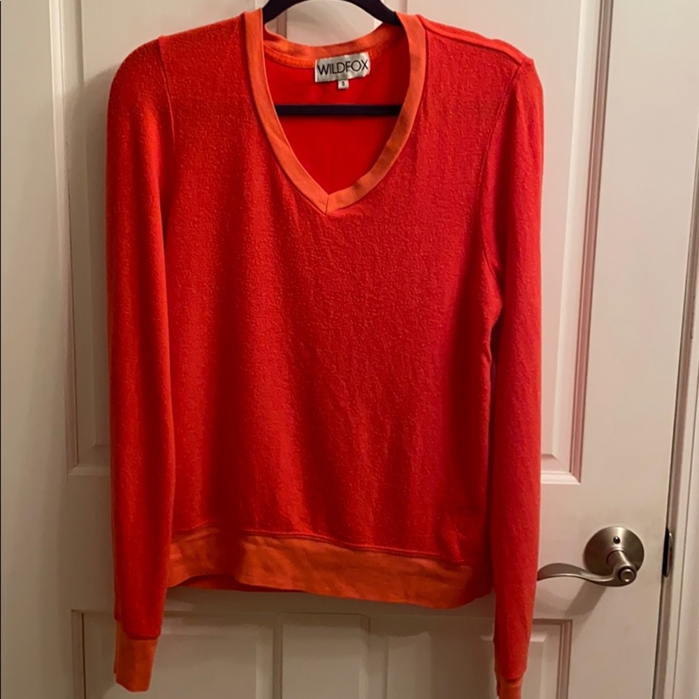 Wildfox Long Sleeve V-neck Pullover.  NWOT